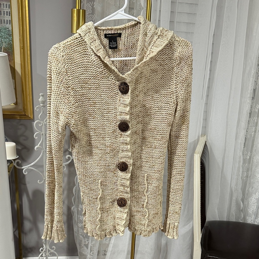 BCBGMaxAzria Cream Knit Cardigan
